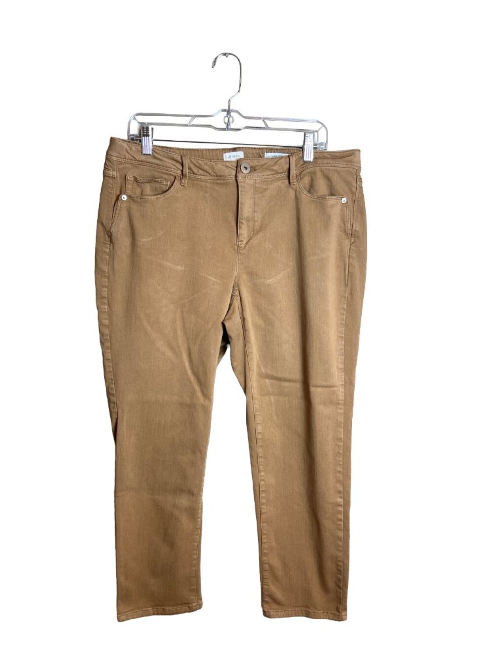 J. Jill Authentic Fit Slim Ankle Pants Tan Women's 16 Minimalist
